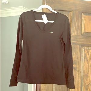 Woman’s Lacoste long sleeve black v-neck